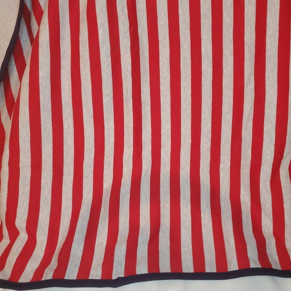 Carters Just One You Double Decker Bus Baby Blanket Beep Red Gray Stripes Cotton - Picture 5 of 5